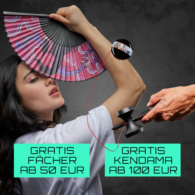 Gratis Fächer ab 50 EUR | Gratis Kendama ab 100 EUR