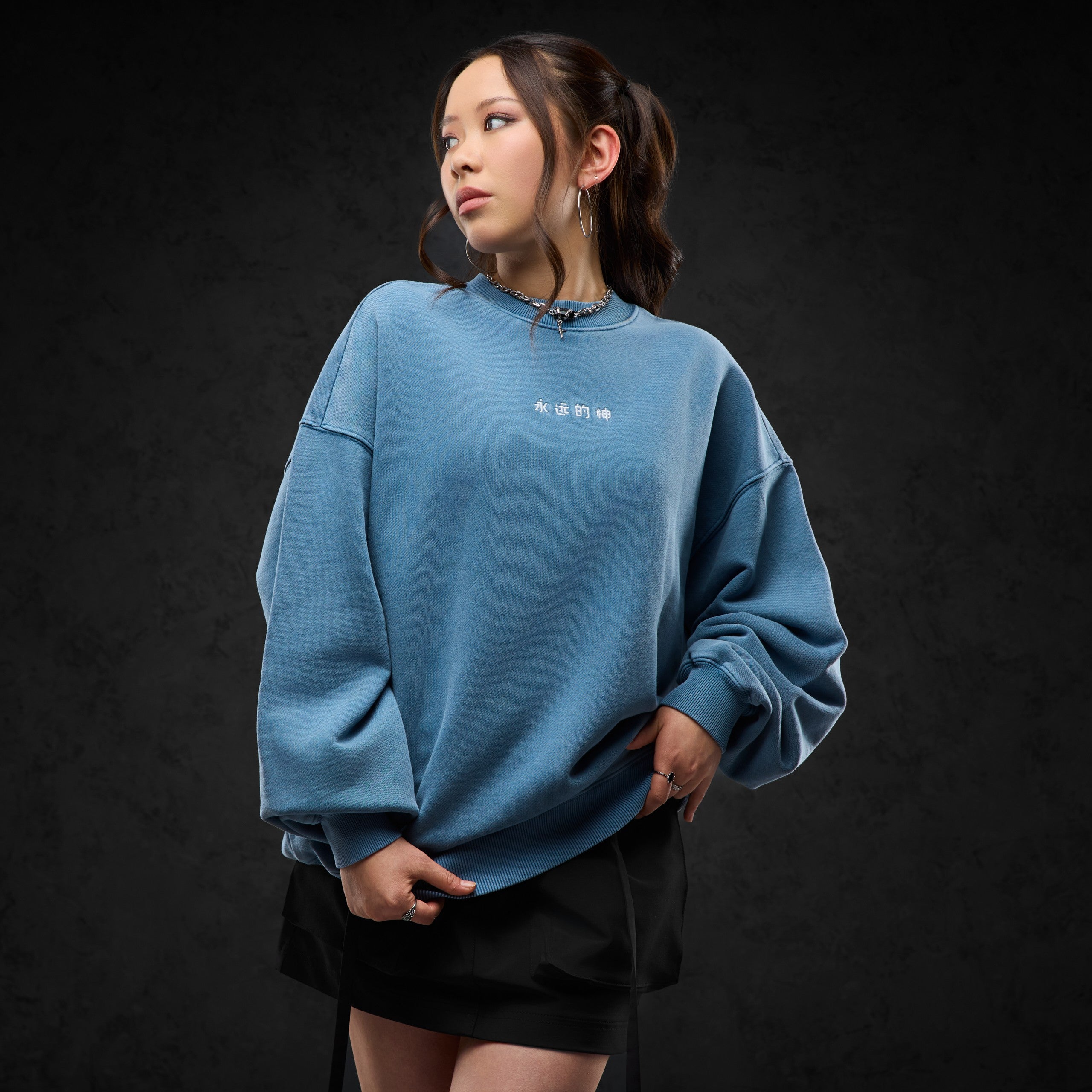 Eternal God Sad Kira (blue washed) Sweater 415426